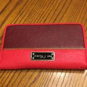 Olivia and Joy Large Red Wallet